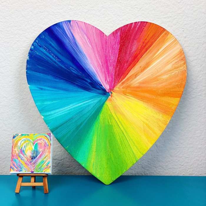 Canvas heart painting ideas etsy diy paintings saved