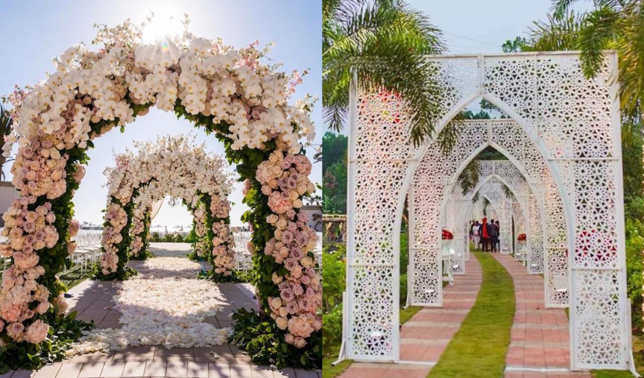 Arch wedding arches floral rustic flowers white wood arcos make boda diy hanging para do ideas decor outdoor decorations ceremony